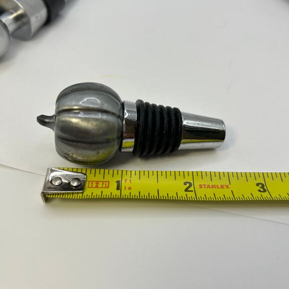 Lot of 5 Bottle Stoppers Glass Pumpkin Spout Stainless As Pictured Glass Stopper - Picture 4 of 7